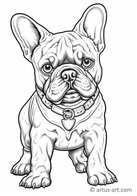 Página para colorir de Bulldog Francês para Crianças